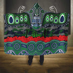 ANZAC Day Canberra Raiders Hooded Blanket Military Memorial Aboriginal Indigenous Art