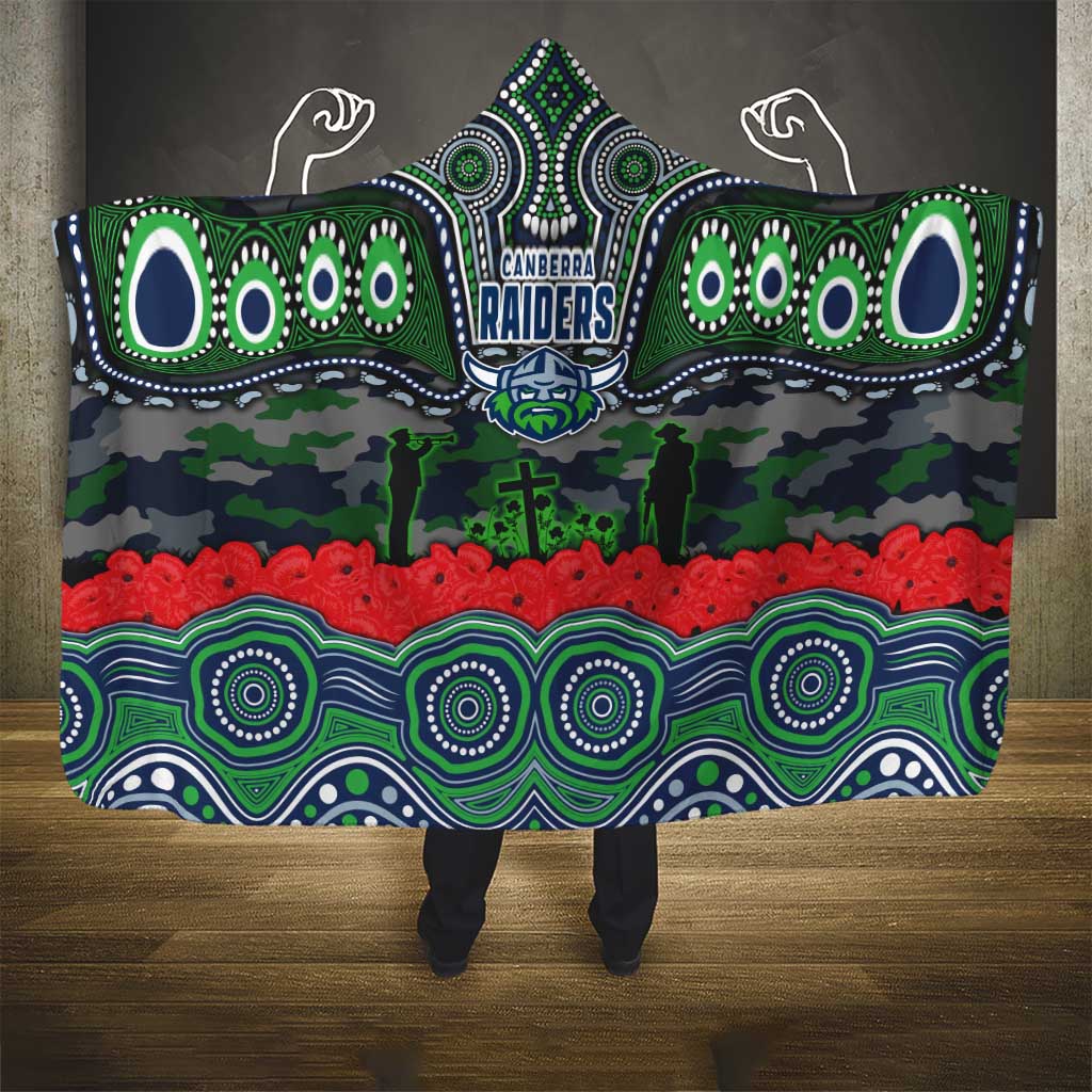 ANZAC Day Canberra Raiders Hooded Blanket Military Memorial Aboriginal Indigenous Art