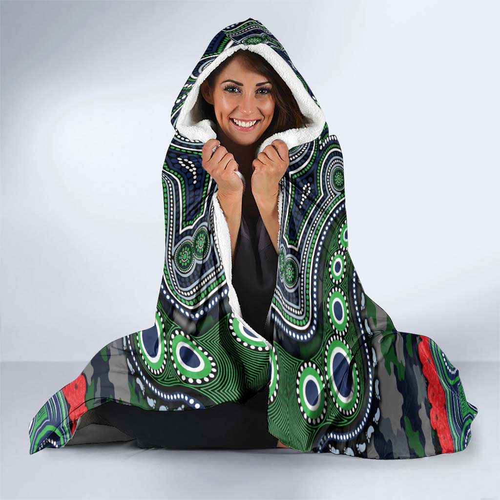 ANZAC Day Canberra Raiders Hooded Blanket Military Memorial Aboriginal Indigenous Art