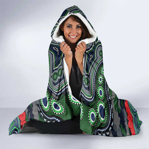 ANZAC Day Canberra Raiders Hooded Blanket Military Memorial Aboriginal Indigenous Art