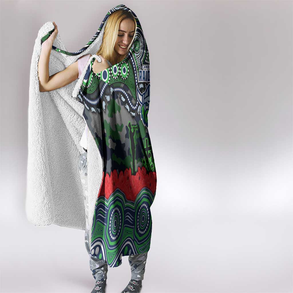 ANZAC Day Canberra Raiders Hooded Blanket Military Memorial Aboriginal Indigenous Art