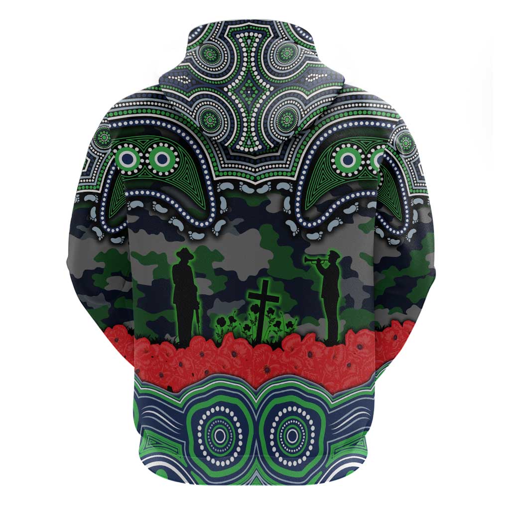 ANZAC Day Canberra Raiders Hoodie Military Memorial Aboriginal Indigenous Art