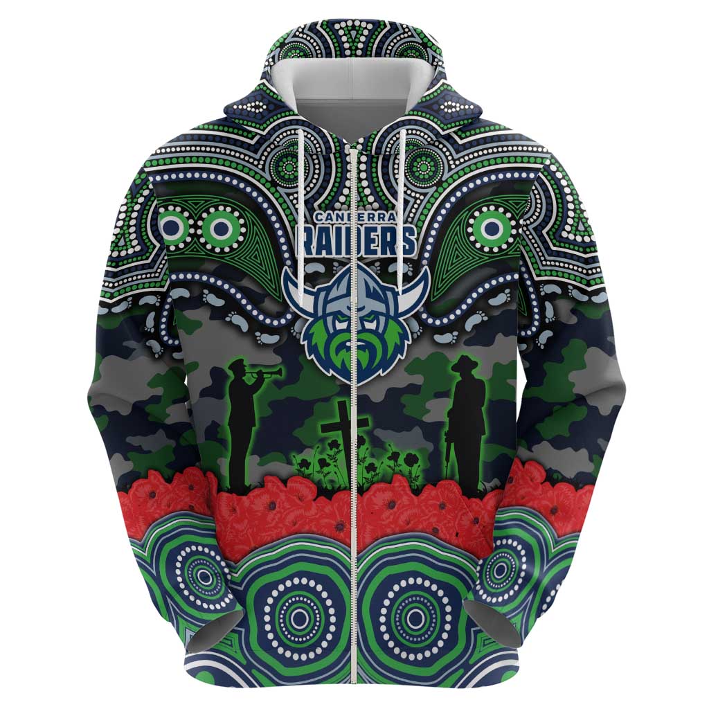 ANZAC Day Canberra Raiders Hoodie Military Memorial Aboriginal Indigenous Art