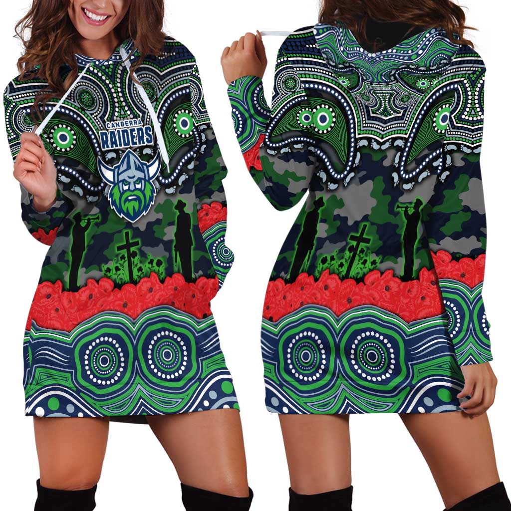 ANZAC Day Canberra Raiders Hoodie Dress Military Memorial Aboriginal Indigenous Art