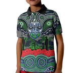 ANZAC Day Canberra Raiders Kid Polo Shirt Military Memorial Aboriginal Indigenous Art