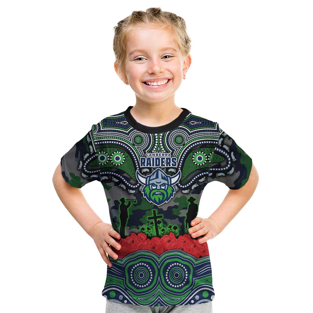 ANZAC Day Canberra Raiders Kid T Shirt Military Memorial Aboriginal Indigenous Art