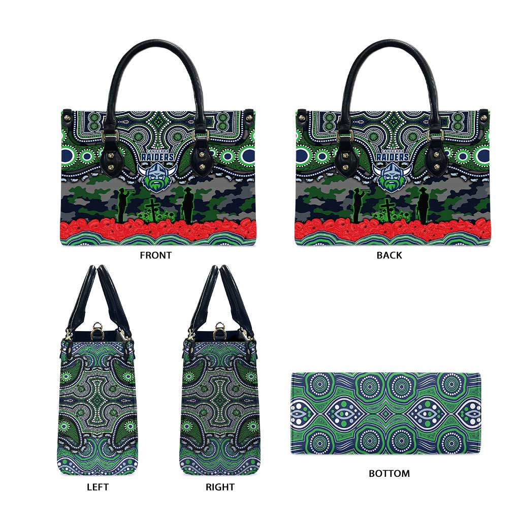 ANZAC Day Canberra Raiders Leather Bag Military Memorial Aboriginal Indigenous Art
