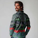ANZAC Day Canberra Raiders Long Sleeve Polo Shirt Military Memorial Aboriginal Indigenous Art