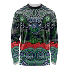 ANZAC Day Canberra Raiders Long Sleeve Shirt Military Memorial Aboriginal Indigenous Art