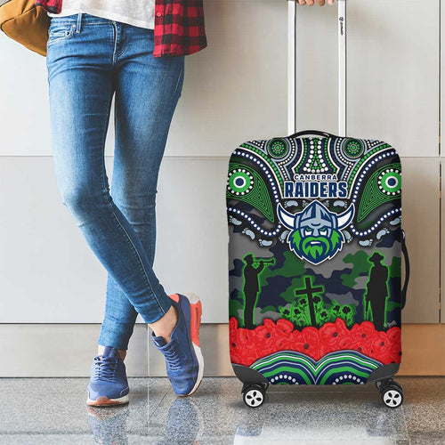ANZAC Day Canberra Raiders Luggage Cover Military Memorial Aboriginal Indigenous Art