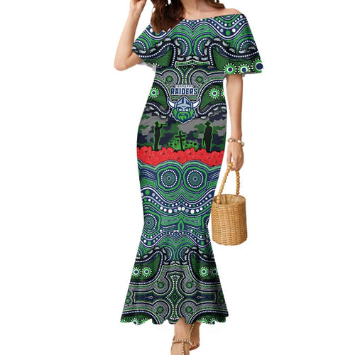 ANZAC Day Canberra Raiders Mermaid Dress Military Memorial Aboriginal Indigenous Art