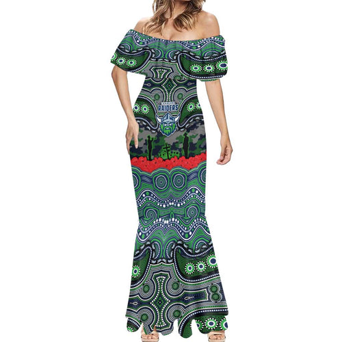 ANZAC Day Canberra Raiders Mermaid Dress Military Memorial Aboriginal Indigenous Art