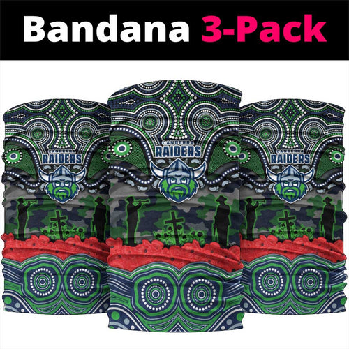 ANZAC Day Canberra Raiders Neck Gaiter Military Memorial Aboriginal Indigenous Art