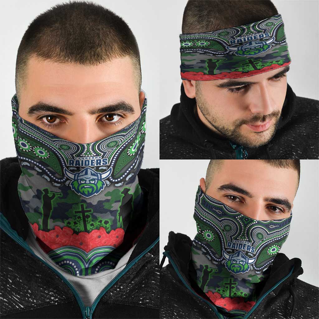 ANZAC Day Canberra Raiders Neck Gaiter Military Memorial Aboriginal Indigenous Art