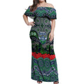 ANZAC Day Canberra Raiders Off Shoulder Maxi Dress Military Memorial Aboriginal Indigenous Art
