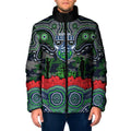 ANZAC Day Canberra Raiders Padded Jacket Military Memorial Aboriginal Indigenous Art