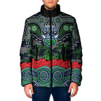 ANZAC Day Canberra Raiders Padded Jacket Military Memorial Aboriginal Indigenous Art