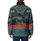 ANZAC Day Canberra Raiders Padded Jacket Military Memorial Aboriginal Indigenous Art