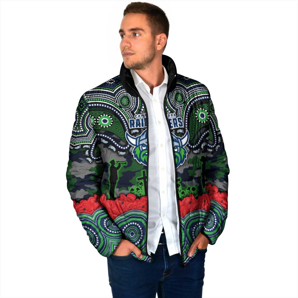 ANZAC Day Canberra Raiders Padded Jacket Military Memorial Aboriginal Indigenous Art