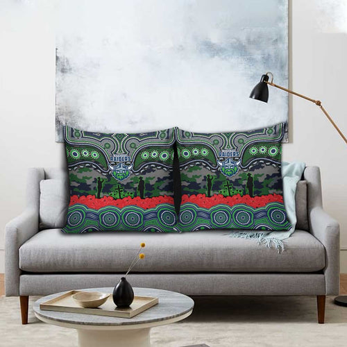 ANZAC Day Canberra Raiders Pillow Cover Military Memorial Aboriginal Indigenous Art