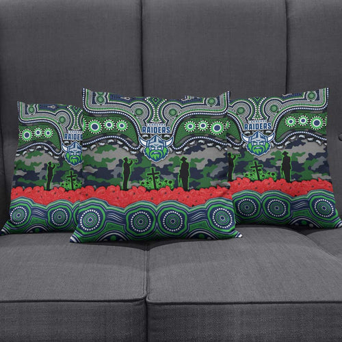 ANZAC Day Canberra Raiders Pillow Cover Military Memorial Aboriginal Indigenous Art