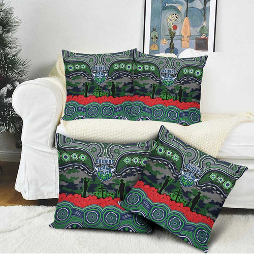 ANZAC Day Canberra Raiders Pillow Cover Military Memorial Aboriginal Indigenous Art