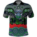 ANZAC Day Canberra Raiders Polo Shirt Military Memorial Aboriginal Indigenous Art