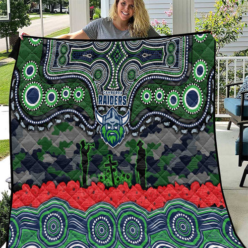 ANZAC Day Canberra Raiders Quilt Military Memorial Aboriginal Indigenous Art