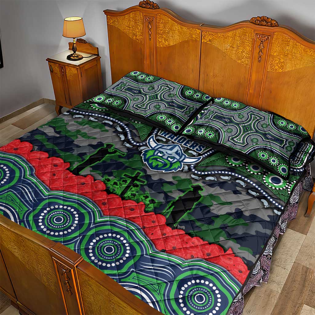 ANZAC Day Canberra Raiders Quilt Bed Set Military Memorial Aboriginal Indigenous Art