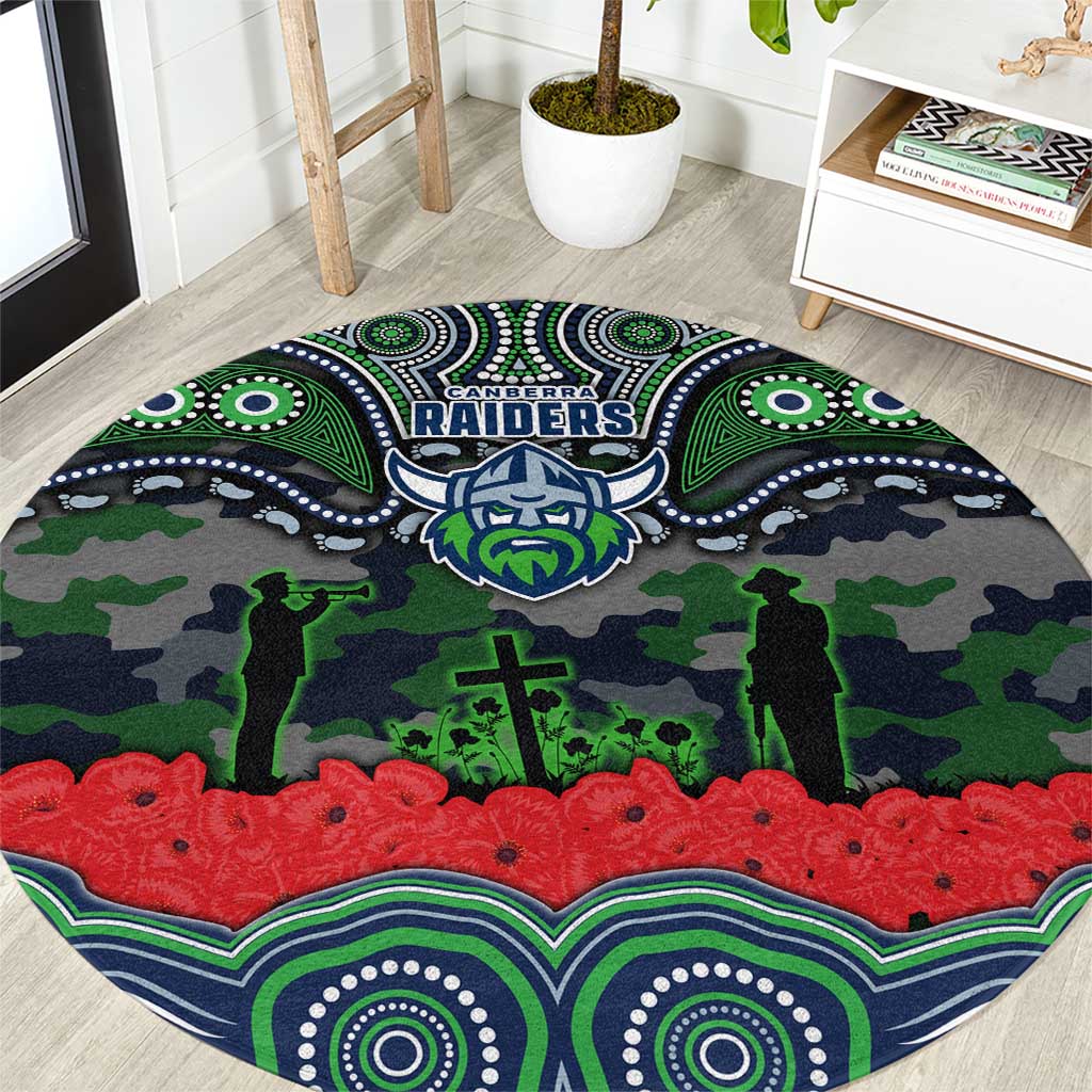 ANZAC Day Canberra Raiders Round Carpet Military Memorial Aboriginal Indigenous Art