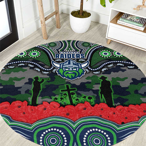 ANZAC Day Canberra Raiders Round Carpet Military Memorial Aboriginal Indigenous Art