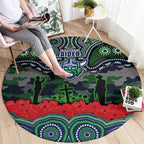 ANZAC Day Canberra Raiders Round Carpet Military Memorial Aboriginal Indigenous Art