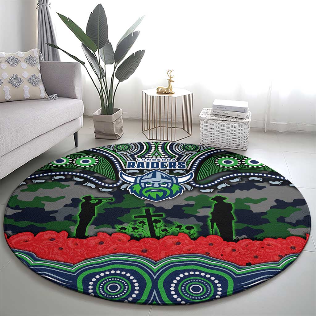 ANZAC Day Canberra Raiders Round Carpet Military Memorial Aboriginal Indigenous Art