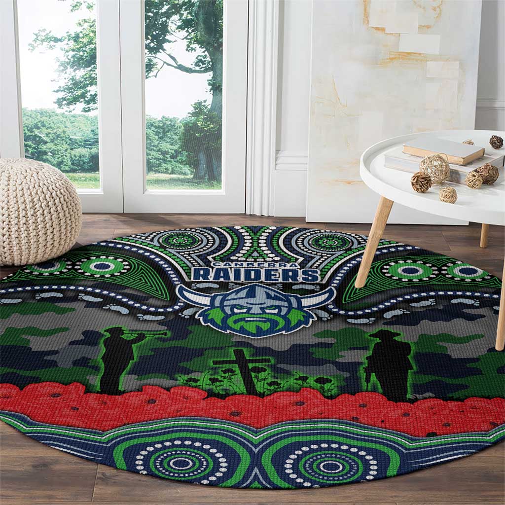 ANZAC Day Canberra Raiders Round Carpet Military Memorial Aboriginal Indigenous Art