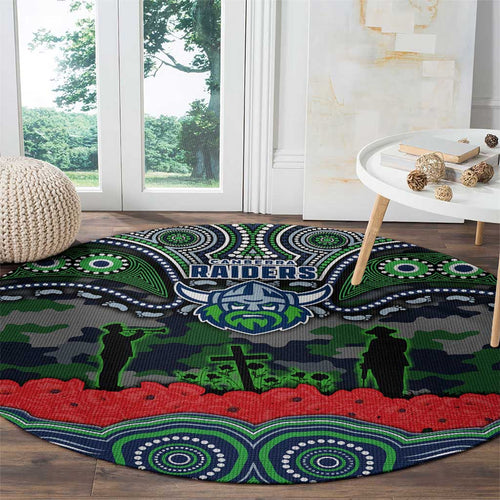ANZAC Day Canberra Raiders Round Carpet Military Memorial Aboriginal Indigenous Art
