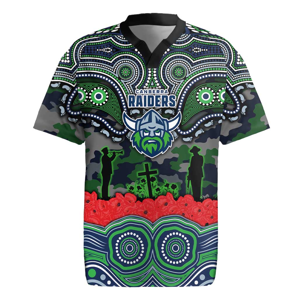 ANZAC Day Canberra Raiders Rugby Jersey Military Memorial Aboriginal Indigenous Art