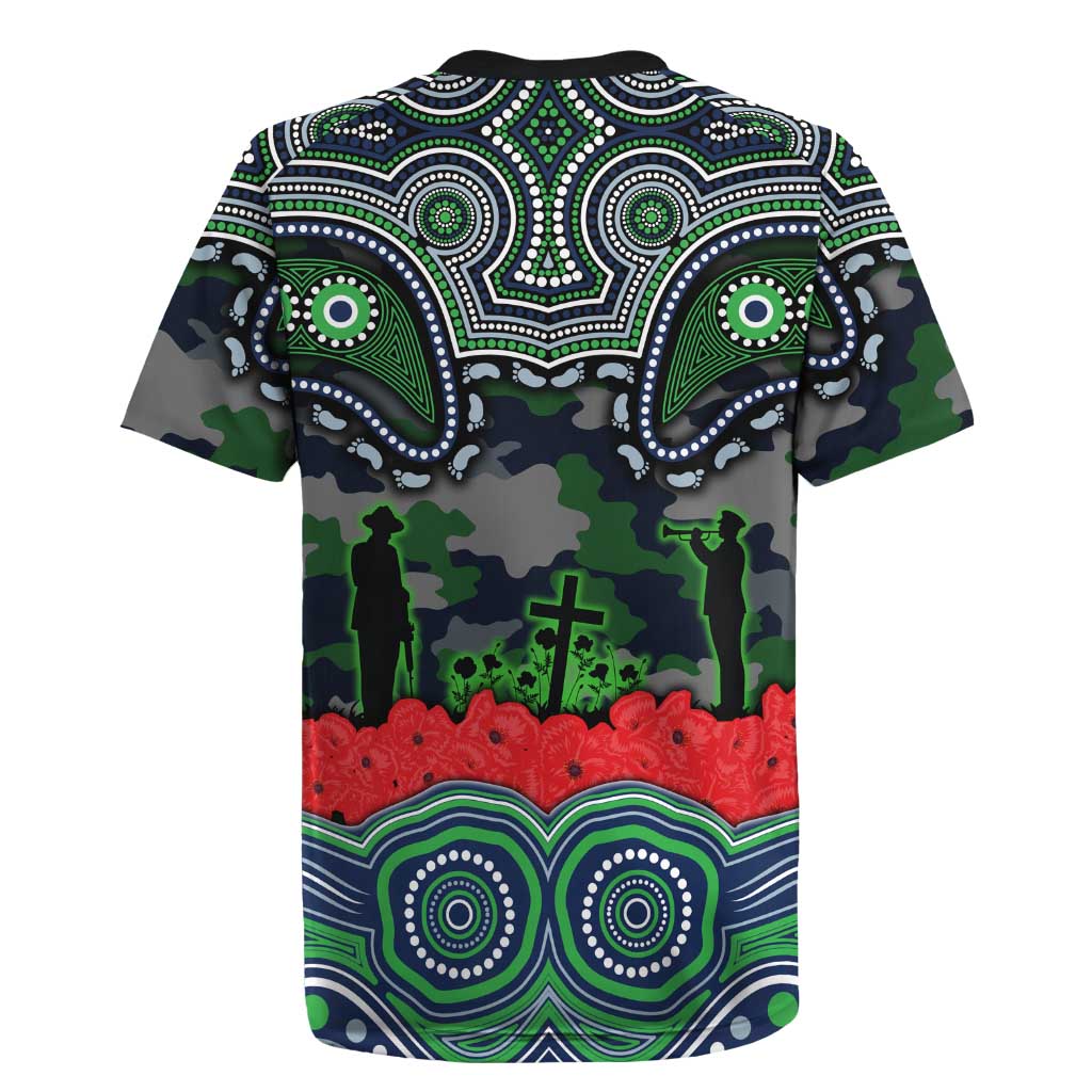 ANZAC Day Canberra Raiders Rugby Jersey Military Memorial Aboriginal Indigenous Art