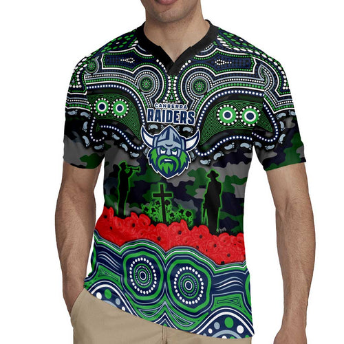 ANZAC Day Canberra Raiders Rugby Jersey Military Memorial Aboriginal Indigenous Art