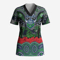 ANZAC Day Canberra Raiders Scrub Top Military Memorial Aboriginal Indigenous Art