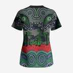 ANZAC Day Canberra Raiders Scrub Top Military Memorial Aboriginal Indigenous Art