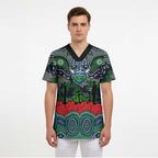 ANZAC Day Canberra Raiders Scrub Top Military Memorial Aboriginal Indigenous Art