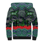 ANZAC Day Canberra Raiders Sherpa Hoodie Military Memorial Aboriginal Indigenous Art