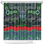 ANZAC Day Canberra Raiders Shower Curtain Military Memorial Aboriginal Indigenous Art