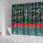 ANZAC Day Canberra Raiders Shower Curtain Military Memorial Aboriginal Indigenous Art