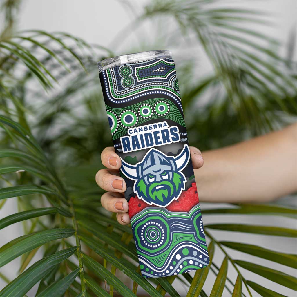 ANZAC Day Canberra Raiders Skinny Tumbler Military Memorial Aboriginal Indigenous Art
