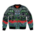 ANZAC Day Canberra Raiders Sleeve Zip Bomber Jacket Military Memorial Aboriginal Indigenous Art