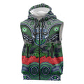 ANZAC Day Canberra Raiders Sleeveless Zip Hoodie Military Memorial Aboriginal Indigenous Art