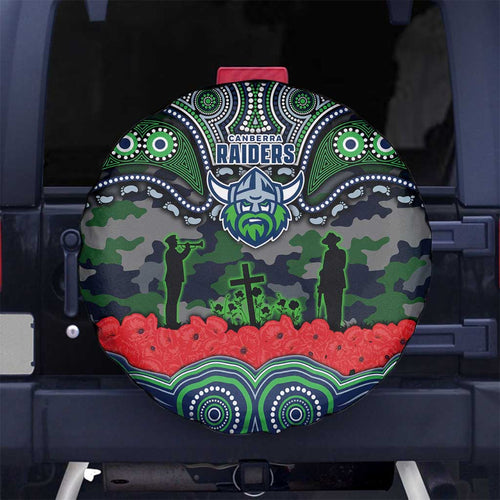 ANZAC Day Canberra Raiders Spare Tire Cover Military Memorial Aboriginal Indigenous Art
