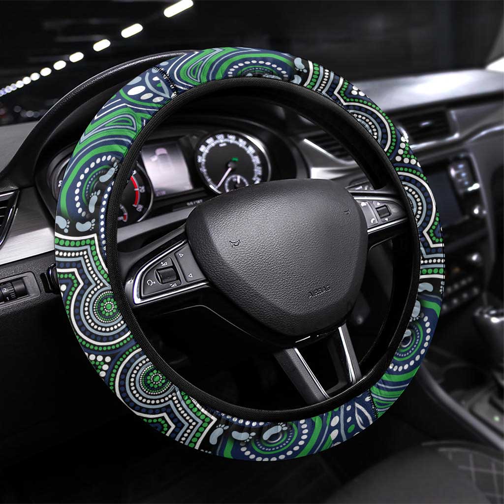 ANZAC Day Canberra Raiders Steering Wheel Cover Military Memorial Aboriginal Indigenous Art