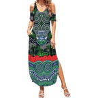 ANZAC Day Canberra Raiders Summer Maxi Dress Military Memorial Aboriginal Indigenous Art